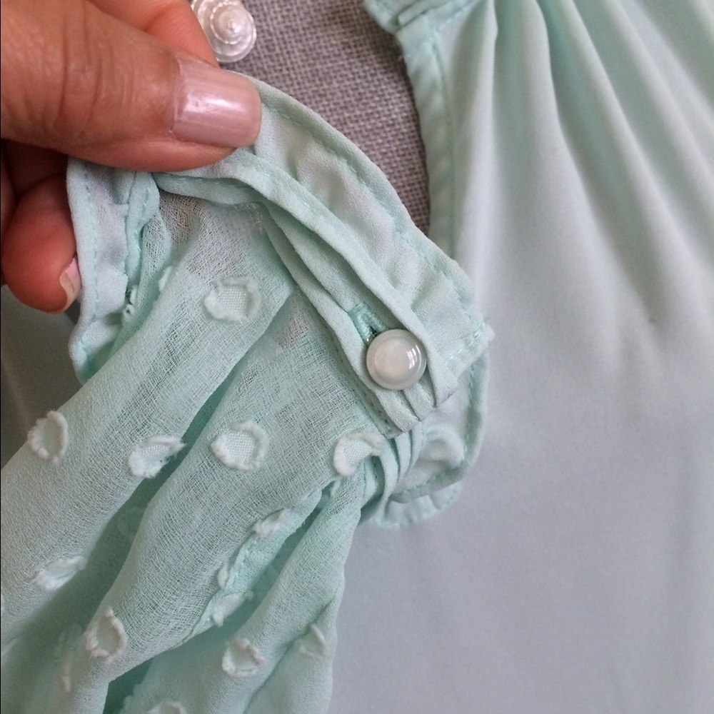New - Anthropologie mint dots blouse - Picture 4 of 4